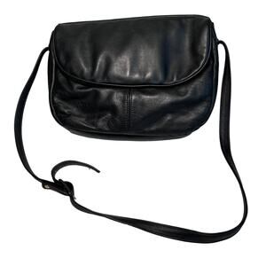 Stone Mountain Black Leather Crossbody Bag